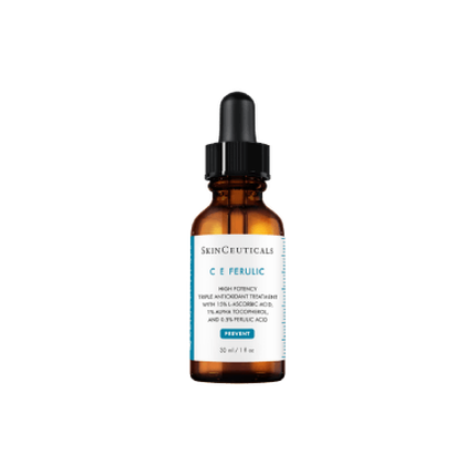 Ein Flaschchen mit einem Serum von SkinCeuticals, das als "HA Intensifier Multi-Glycan" bezeichnet wird. Es hat einen lila Farbton und einen Tropfverschluss.
