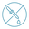 An icon depicting a pipette with a droplet, enclosed in a circle with a diagonal line, symbolizing the absence or prohibition of pipetting.