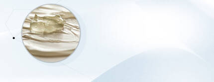 Eine stilisierte Darstellung eines Tropfens, der auf eine glatte Oberflache trifft, umgeben von einer hellen, leicht transparenten Grafik.